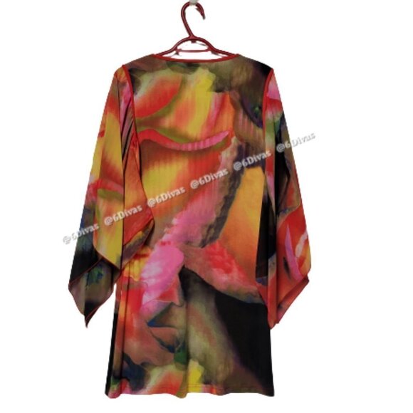 Gorgeous Colourful Tunics Tops Blouse Butterfly Sleeves XS, S, M, L, XL - NEW ! - Picture 4 of 10